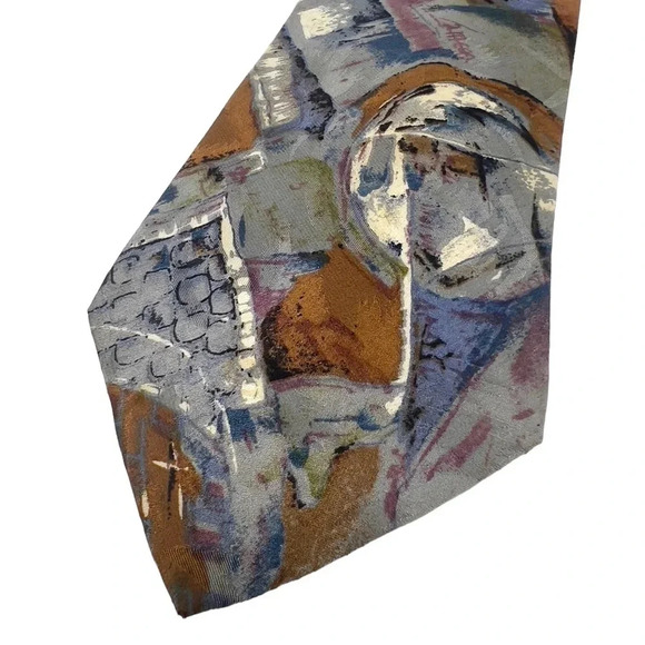 VALENTINO Pietro 100% Italian Silk Abstract Moulin Rouge Men’s Necktie - Picture 1 of 10